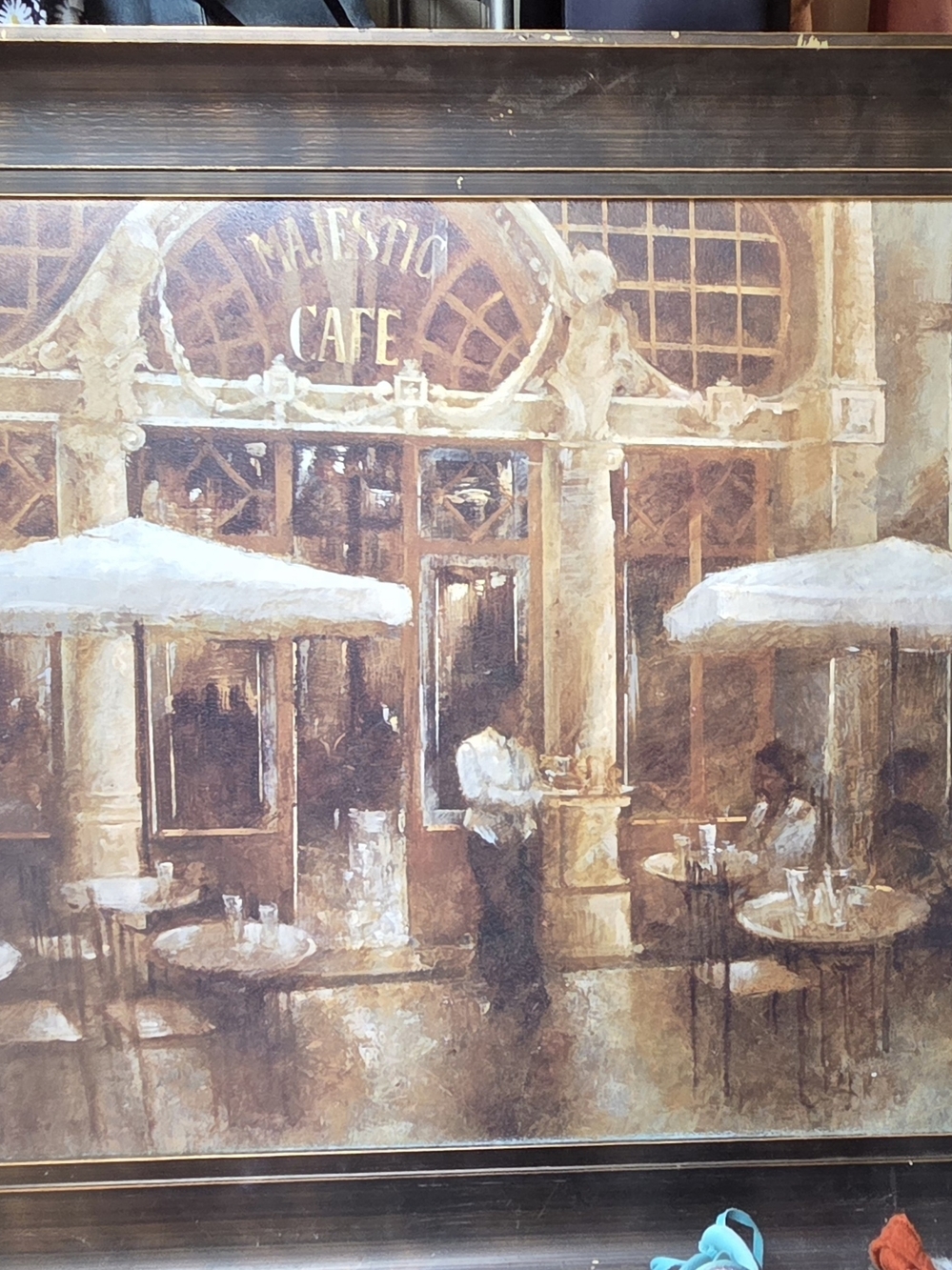 Majestic Brown & Cream Parisian Cafe Canvas